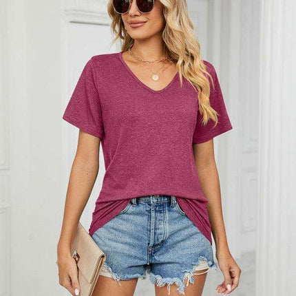 Chic Comfort V-neck Tee: The Ultimate Women's Wardrobe Staple