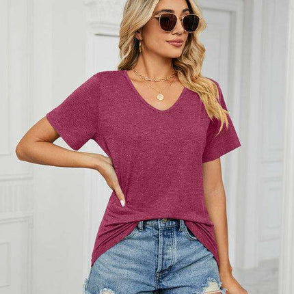 Chic Comfort V-neck Tee: The Ultimate Women's Wardrobe Staple