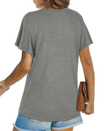 Elegant Twist-Front Crewneck Tee for Effortless Style