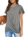 Chic Twist Detail Crewneck T-Shirt for Women
