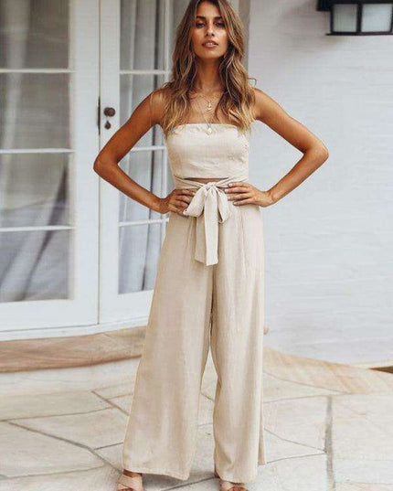 Bohemian Backless Jumpsuit & Straight Trouser Set: Summer Must-Have