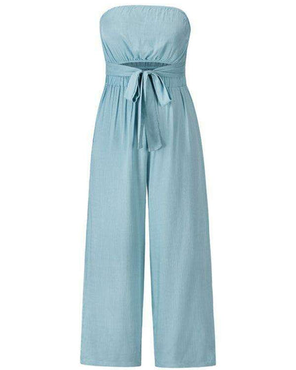 Bohemian Backless Jumpsuit & Straight Trouser Set: Summer Must-Have