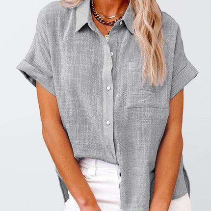 Elegant Dolman Sleeve Button-up Blouse for Women: Effortless Luxury and Style by Jakoto