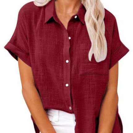 Elegant Dolman Sleeve Button-up Blouse for Women: Effortless Luxury and Style by Jakoto