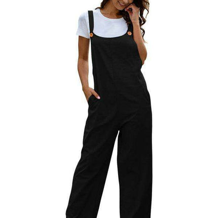 Vintage-Inspired Women's Cotton Overall Jumpsuit