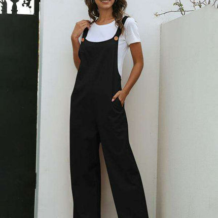 Vintage-Inspired Women's Cotton Overall Jumpsuit