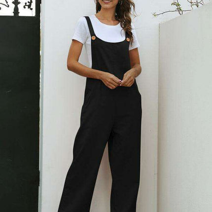 Vintage-Inspired Women's Cotton Overall Jumpsuit