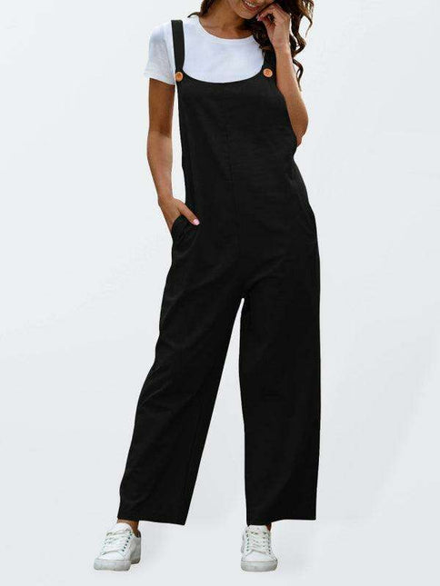 Vintage-Inspired Women's Cotton Overall Jumpsuit