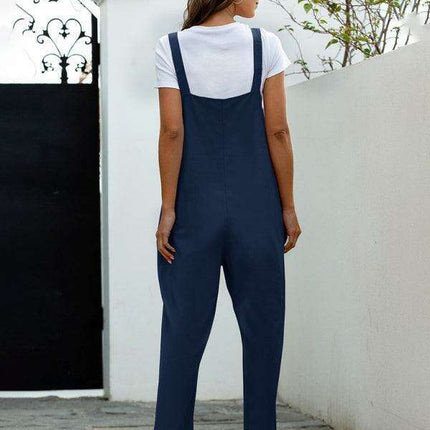 Vintage-Inspired Women's Cotton Overall Jumpsuit