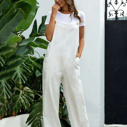 Vintage-Inspired Women's Cotton Overall Jumpsuit