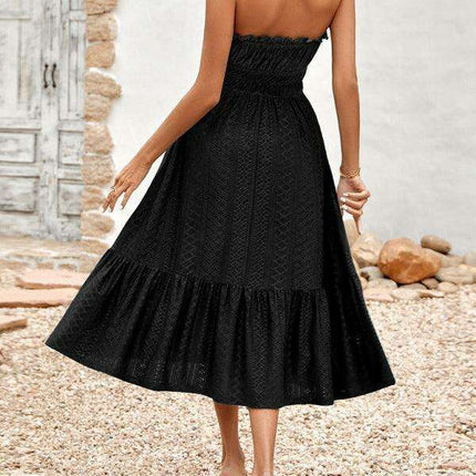 Elegant Strapless Taffeta Cocktail Dress with Lace Detailing for Women
