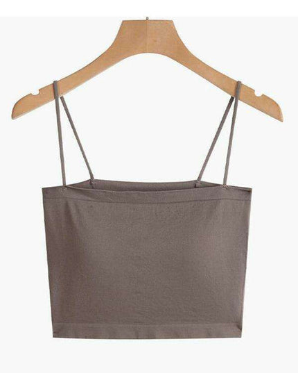Trendy Sleeveless Knit Crop Top with Distinctive Self-Design Detailing