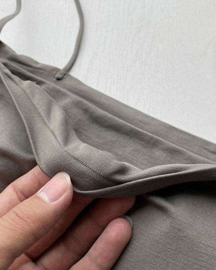 Trendy Sleeveless Knit Crop Top with Distinctive Self-Design Detailing