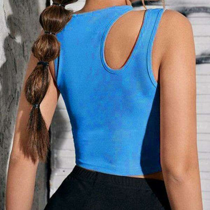 Stylish Asymmetric Cut Knit Cropped Vest for Women