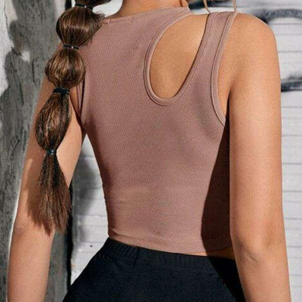 Stylish Asymmetric Cut Knit Cropped Vest for Women