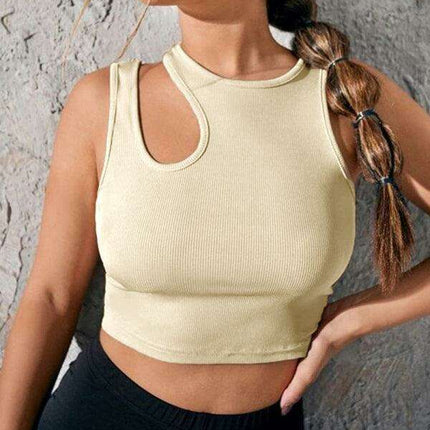 Stylish Asymmetric Cut Knit Cropped Vest for Women