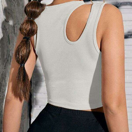Stylish Asymmetric Cut Knit Cropped Vest for Women