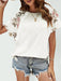 Flutter Sleeve Floral Print Tee with Contrast Panel for Women