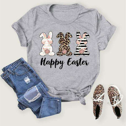 Joyful Spring Bunny Graphic Tee for Women