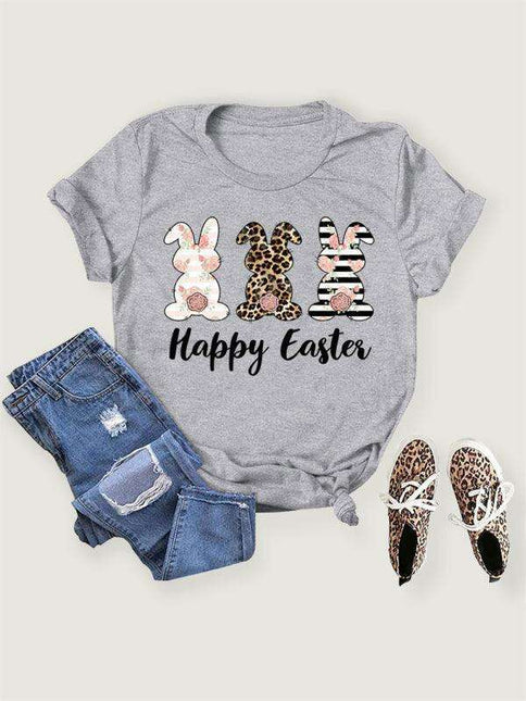 Joyful Spring Bunny Graphic Tee for Women