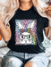 Leopard Rabbit Print Women's Graphic Tee for Casual Chic