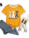 Happy Easter Bunny Graphic Shift Women's Casual T-Shirt with Whimsical Design