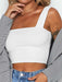 Chic Square Neck Crop Top in Breathable Cotton Blend for Stylish Women