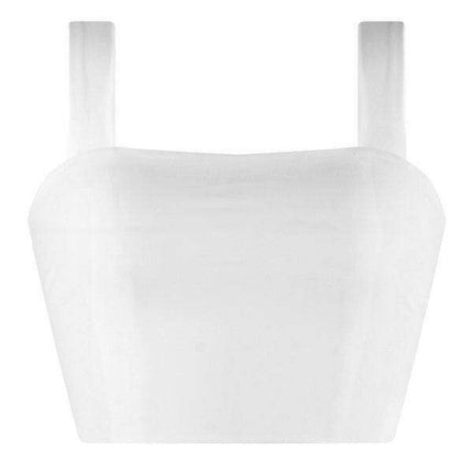 Elegant Square Neck Cotton Blend Crop Top for Trendsetting Women