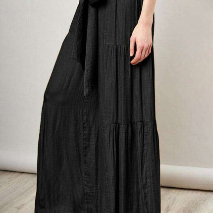 Chic Wide-Leg Cotton Pants with Stylish Woven Straps