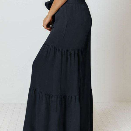 Chic Wide-Leg Cotton Pants with Stylish Woven Straps