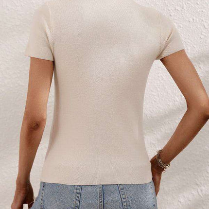 Chic Asymmetrical Shoulder Ribbed Knit Sweater