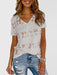 Casual Striped Tie-Dye Women's Tee with Short Sleeves