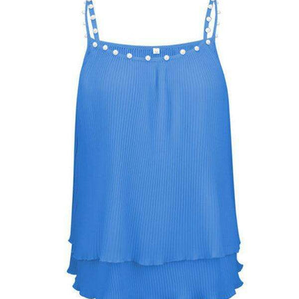 Elegant Pearl-Accented Sleeveless Camisole