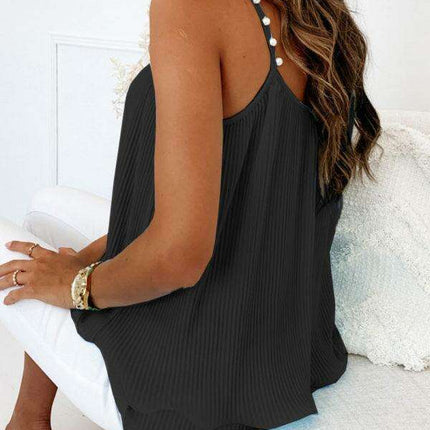 Elegant Pearl-Accented Sleeveless Camisole