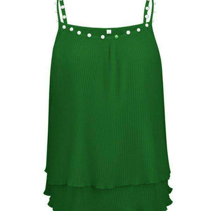 Elegant Pearl-Accented Sleeveless Camisole