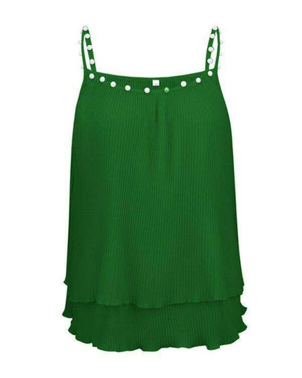 Elegant Pearl-Accented Sleeveless Camisole