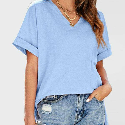 Effortless Elegance | Women's Soft Modal-blend V-neck Tee for Everyday Wear