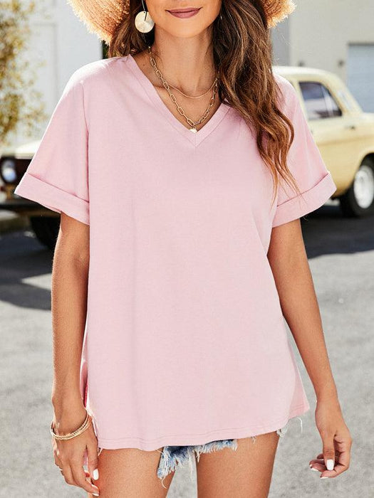 Relaxed Vibes | Women's Modal-blend V-neck T-shirt for Everyday Comfort