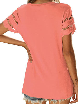 Women's Solid Color Lace Sleeve Knit Top-kakaclo-Black-S-Très Elite