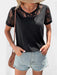 Elegant Lace-Trimmed Short Sleeve Top for Fashionable Ladies