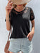 Lace-Embellished Short Sleeve Blouse for Chic Women