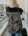 Leopard Print V-neck Short-sleeve Tee for Women