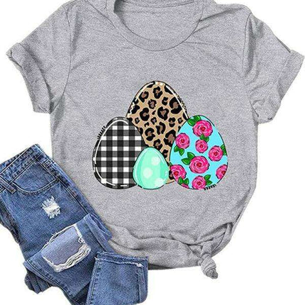 Leopard Print Bunny Graphic T-Shirt - Stylish Women's Casual Wear for Everyday Elegance