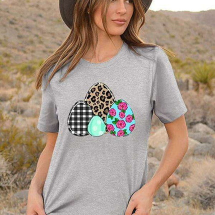Leopard Print Bunny Graphic T-Shirt - Stylish Women's Casual Wear for Everyday Elegance