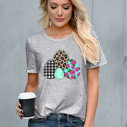 Leopard Print Bunny Graphic T-Shirt - Stylish Women's Casual Wear for Everyday Elegance