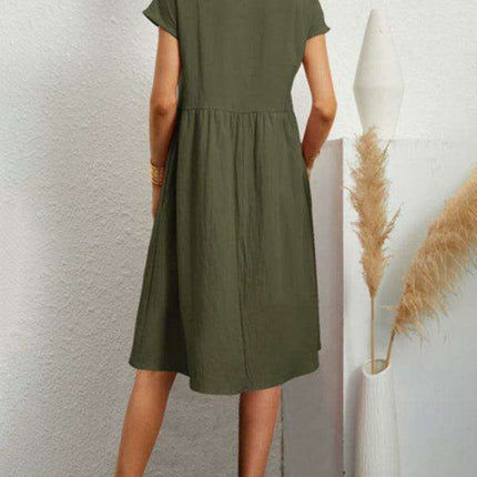 Chic Women's A-Line Dress in Cotton and Linen by Jakoto