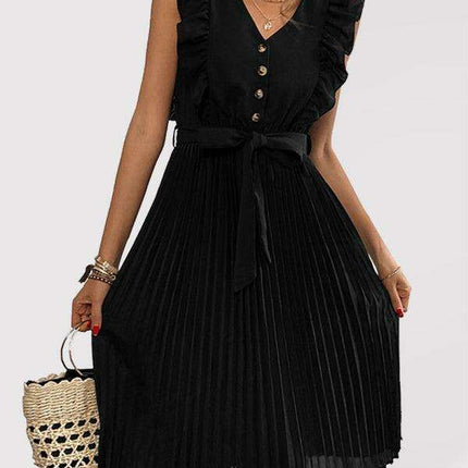 Summer Elegance Ruffled Dress - Classic Allure