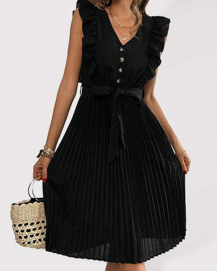 Summer Elegance Ruffled Dress - Classic Allure