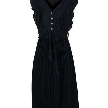 Summer Elegance Ruffled Dress - Classic Allure