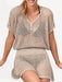 Beachside Chic: Knit Lace Mini Cover-Up Dress for Women